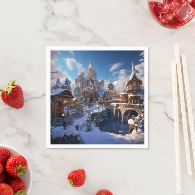Servilleta De Papel Ciudad de Invierno de Fantasy (In situ)