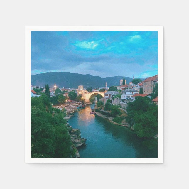 Servilleta De Papel Ciudad de Mostar - Bosnia y Herzegovina (Anverso)