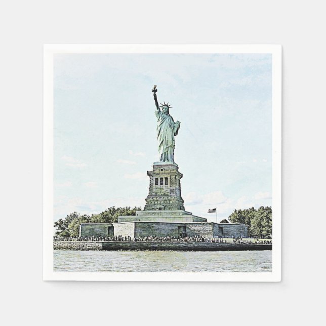 Servilleta De Papel Ciudad de Nueva York - Estatua de la Libertad (Anverso)