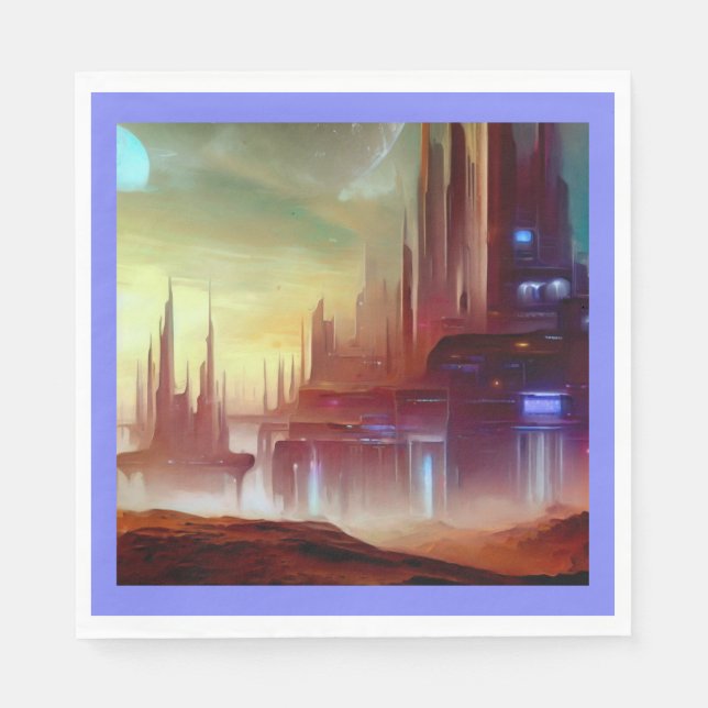 Servilleta De Papel Ciudad de SF en un planeta extraño 1 (Anverso)