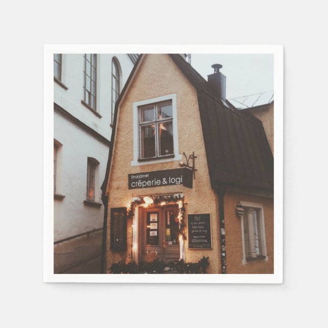 Servilleta De Papel Ciudad de Visby - Crêperie & Logi - Suecia (Anverso)