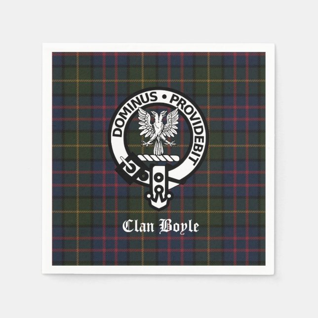 Servilleta De Papel Clan Boyle Escudo Badge y Tartán (Anverso)