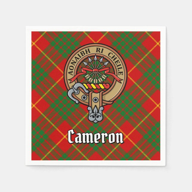 Servilleta De Papel Clan Cameron Escudo sobre Tartán (Anverso)