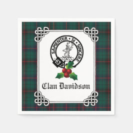 Servilleta De Papel Clan Davidson Escudo Badge & Tartan Holiday