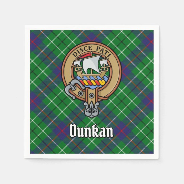 Servilleta De Papel Clan Duncan Crest over Tartan (Anverso)