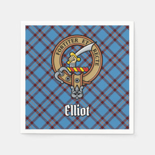 Servilleta De Papel Clan Elliot Escudo sobre el antiguo tartán