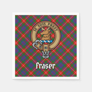 Servilleta De Papel Clan Fraser de Lovat Cresta sobre Tartán