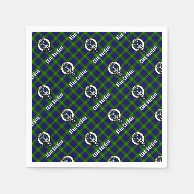 Servilleta De Papel Clan Gordon Tartan Escudo (Anverso)