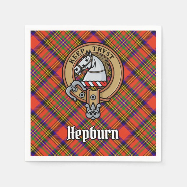 Servilleta De Papel Clan Hepburn Escudo sobre Tartán (Anverso)