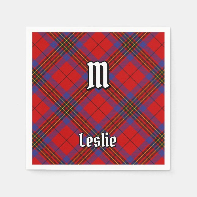 Servilleta De Papel Clan Leslie Red Tartan (Anverso)