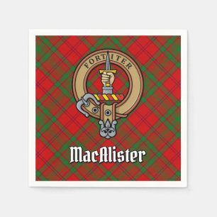 Servilleta De Papel Clan MacAlister de Glenbarr Escudo sobre Tartán