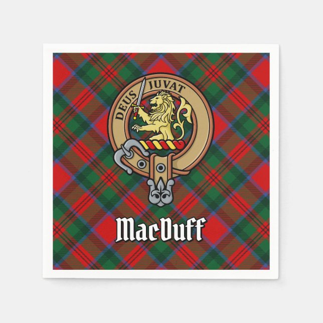 Servilleta De Papel Clan MacDuff Escudo sobre Tartán (Anverso)
