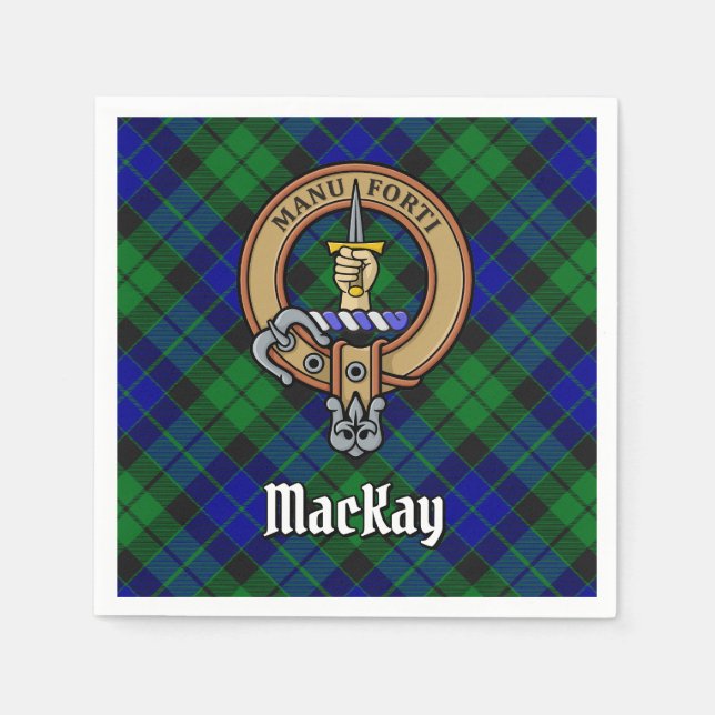 Servilleta De Papel Clan MacKay Escudo sobre Tartán (Anverso)