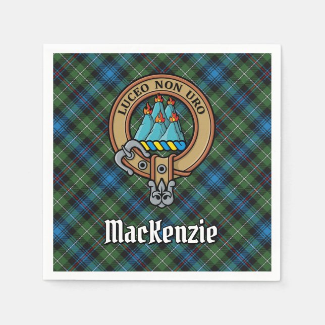 Servilleta De Papel Clan MacKenzie Escudo sobre Tartán (Anverso)