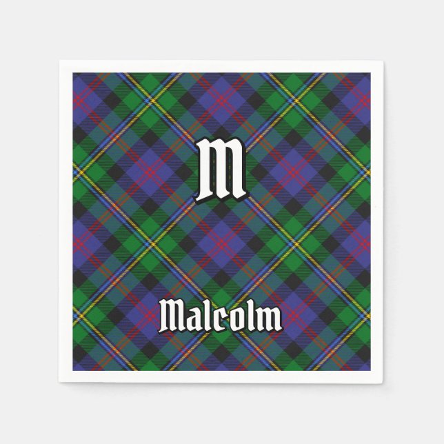 Servilleta De Papel Clan Malcolm Tartan (Anverso)