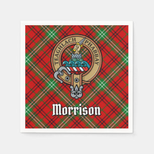 Servilleta De Papel Clan Morrison Escudo sobre Tartán Rojo