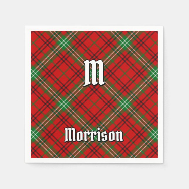 Servilleta De Papel Clan Morrison Red Tartan Napkins (Anverso)