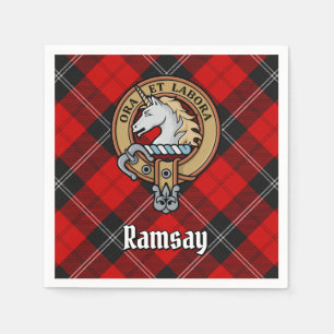 Servilleta De Papel Clan Ramsay Escudo sobre Tartán Rojo