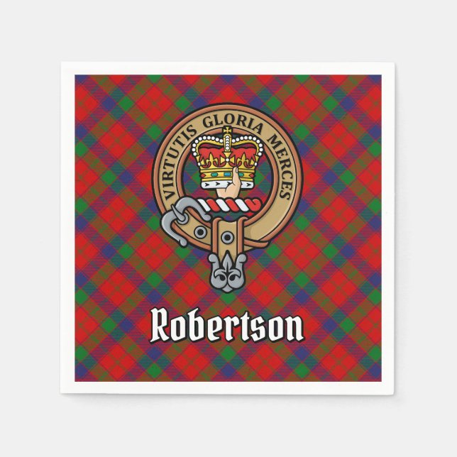 Servilleta De Papel Clan Robertson Escudo sobre Tartán (Anverso)