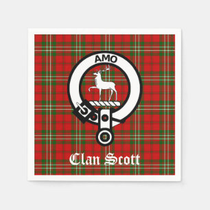 Servilleta De Papel Clan Scott Escudo Badge y Tartán