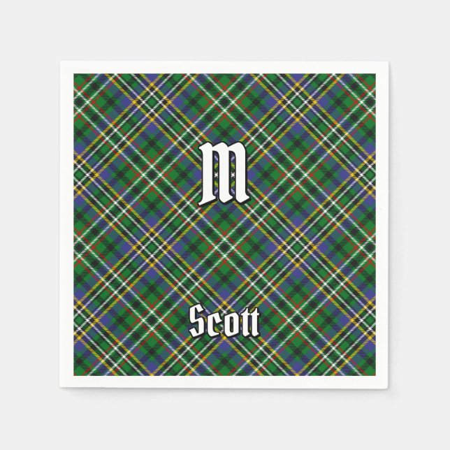 Servilleta De Papel Clan Scott Green Tartan Napkins (Anverso)