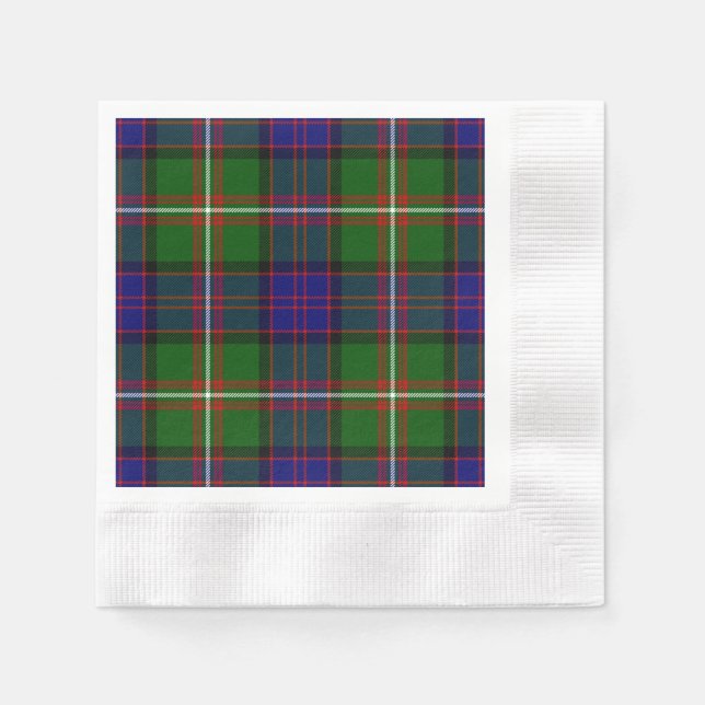 Servilleta De Papel Clanranald tartan azul plaga (Anverso)