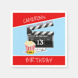 Servilleta De Papel Clapboard de cine Popcorn 13th Birthday Party