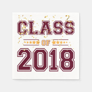 Servilleta De Papel Clase 2018 Gran Fiesta Borgoña y Amarillo 2