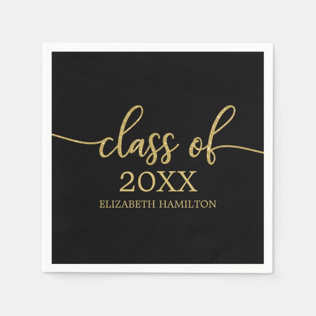 Servilleta De Papel Clase 2023 Simple Moda Caligraphy Classic (Anverso)
