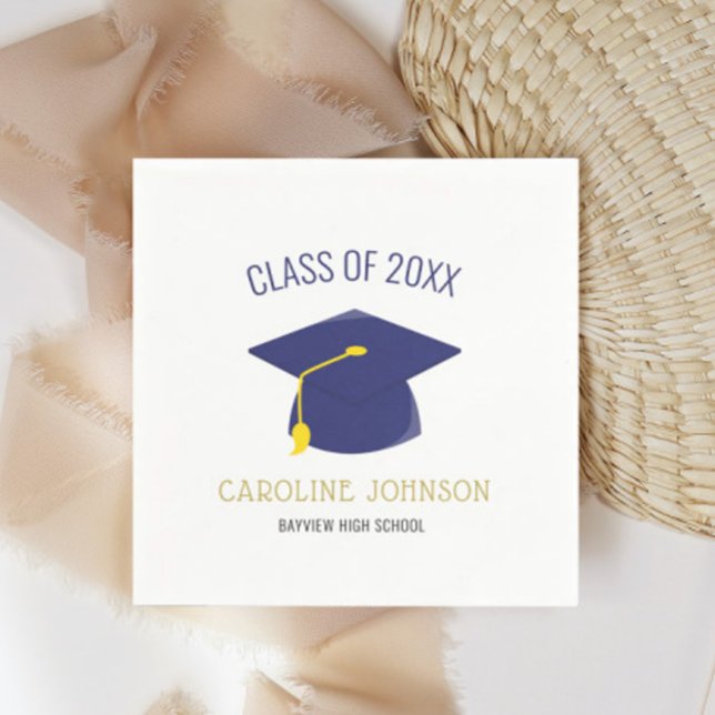 Servilleta De Papel Clase Azul de las servilletas de graduación de Cap (Subido por el creador)
