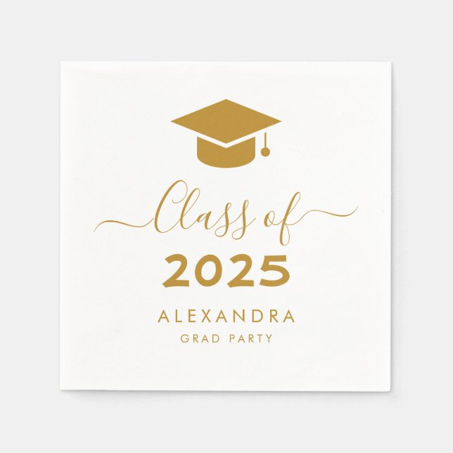 Servilleta De Papel Clase Cap De Graduación De 2025 (Anverso)
