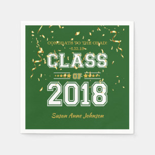 Servilleta De Papel Clase de 2018 Gran Fiesta Verde y Amarillo