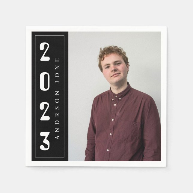 Servilleta De Papel Clase de 2023 Foto del partido real de graduación  (Anverso)