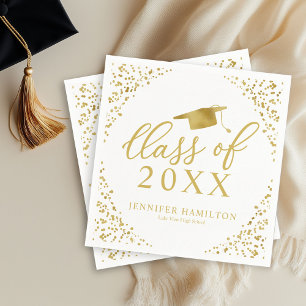 Servilleta De Papel Clase de 2024 Fiesta de Graduación Elegante Dorado