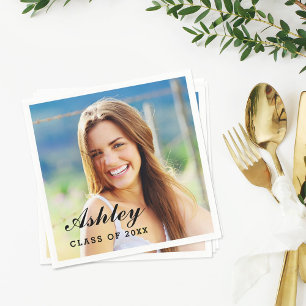 Servilleta De Papel Clase de 2024 Foto personalizada de graduados