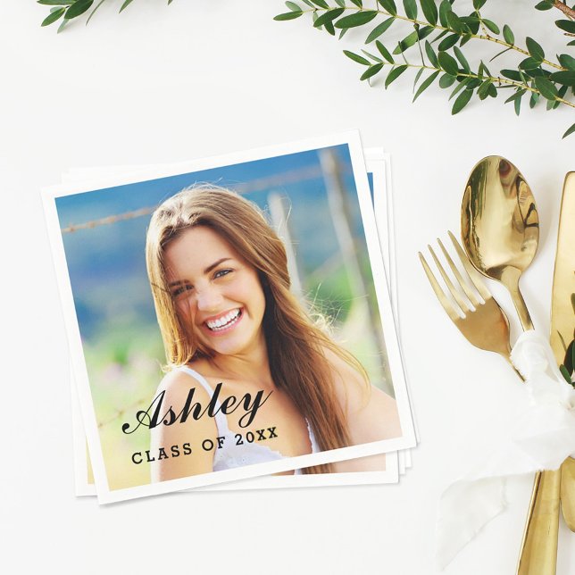 Servilleta De Papel Clase de 2024 Foto personalizada de graduados (Subido por el creador)