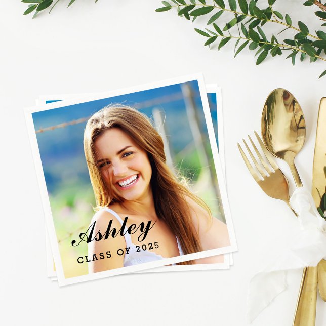 Servilleta De Papel Clase de 2024 Foto personalizada de graduados (Subido por el creador)