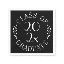 Clase de 2025 de graduado blanco en tipografía neg