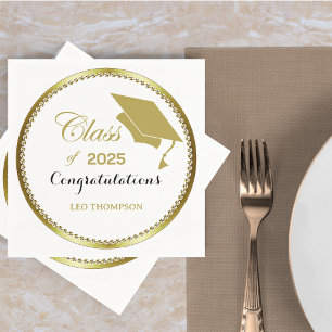 Servilleta De Papel Clase de 2025 Oro blanco elegante