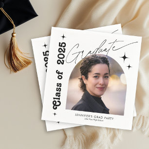 Servilleta De Papel Clase de 2026 Foto de Graduación Retro