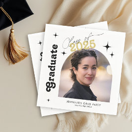Servilleta De Papel Clase de 2026 Foto Graduación Retro 