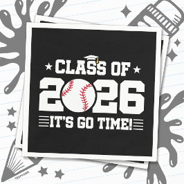 Servilleta De Papel Clase de 2026 Graduación de Béisbol ¡Es Hora de Em