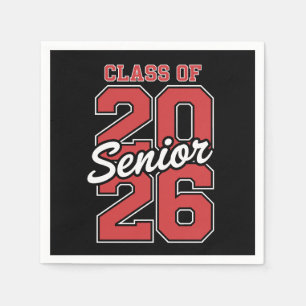Servilleta De Papel Clase de 2026 Senior Graduación Roja 26 Graduado