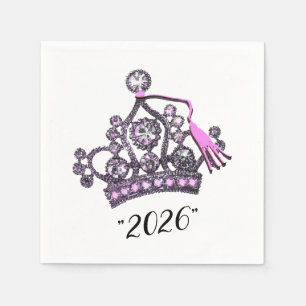 Servilleta De Papel “Clase de 2026” Tiara de Princesa