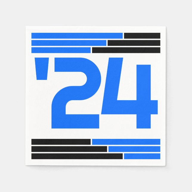 Servilleta De Papel Clase de barras azules y negras del Fiesta de grad (Anverso)