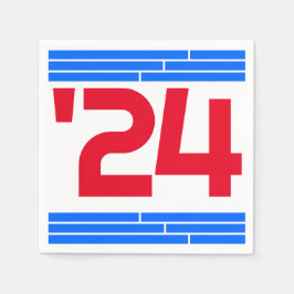 Servilleta De Papel Clase de barras rojas y azules del Fiesta de grado