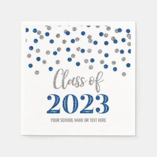 Servilleta De Papel Clase de Confetti Blue Silver de 2023