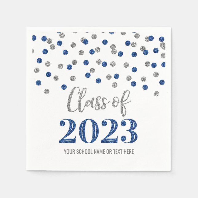 Servilleta De Papel Clase de Confetti Blue Silver de 2023 (Anverso)