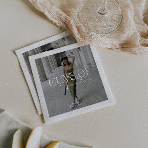Servilleta De Papel Clase De   Foto De Graduación Personalizada Modern