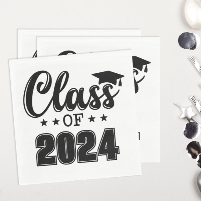 Servilleta De Papel Clase de graduación (Easily customize the year on these fun "Class of" graduation party napkins.)